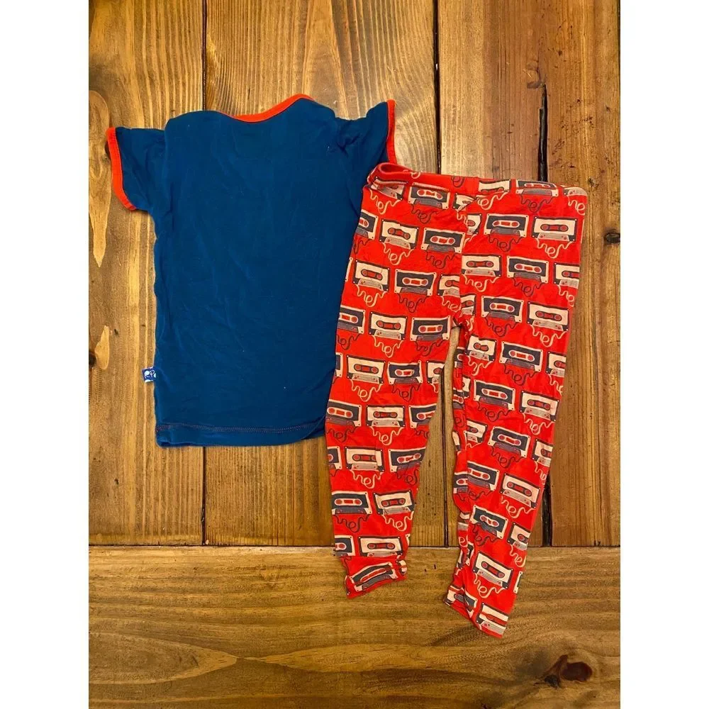 Kickee Pants Vintage Cassette‎ Pajamas size 2t